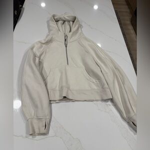 Lululemon cropped scuba hoodie bone